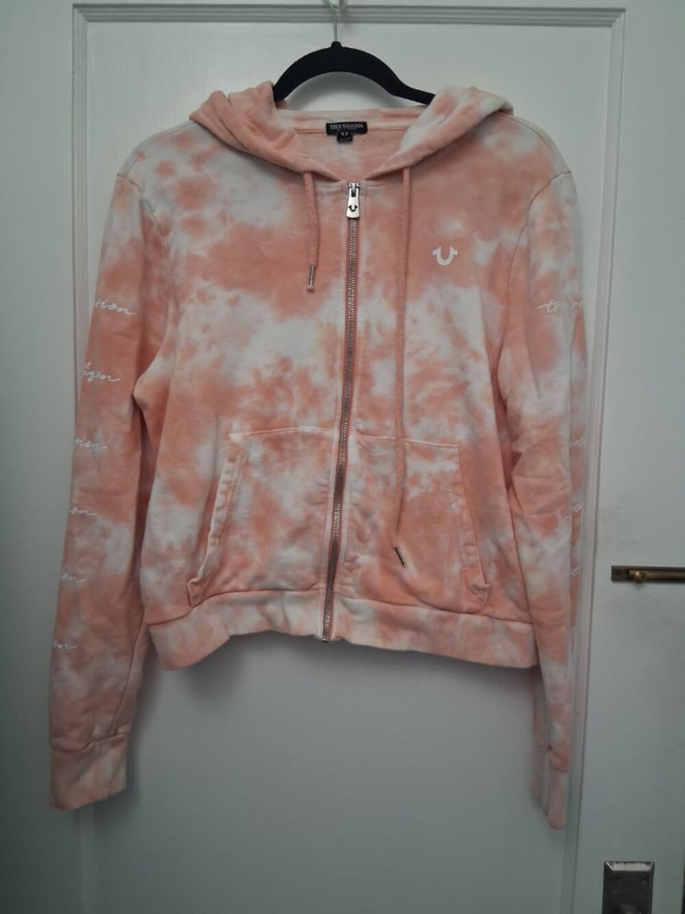 Women's True Religion Tie Dye Logo Zip Up Hoodie